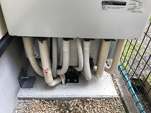 守山市U様邸　エコキュート施工後配線